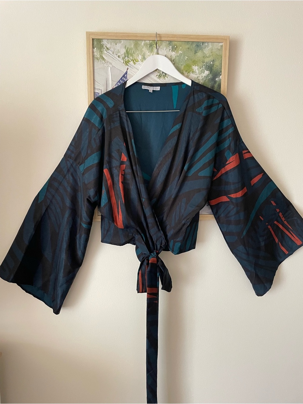 Diarrablu Fatu Wrap Kimono Blouse Top Flare Sleeves Bohemian Size 2XL